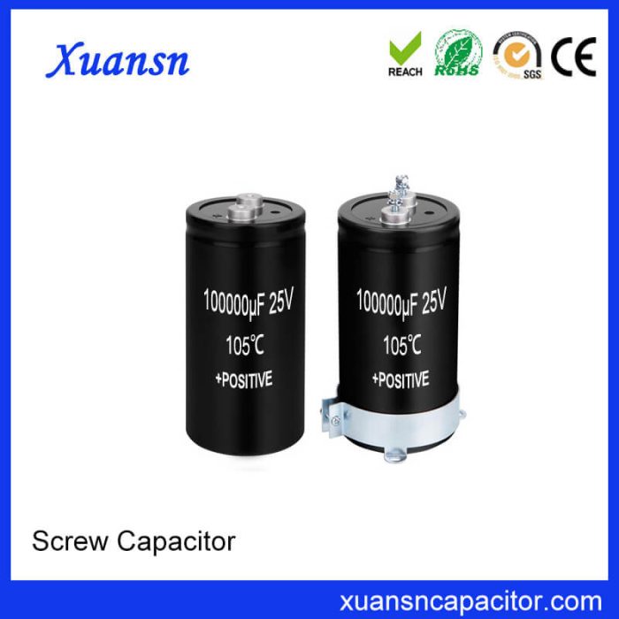 Screw Electrolytic Capacitor 25V 100000uf Manufactured Suppliers