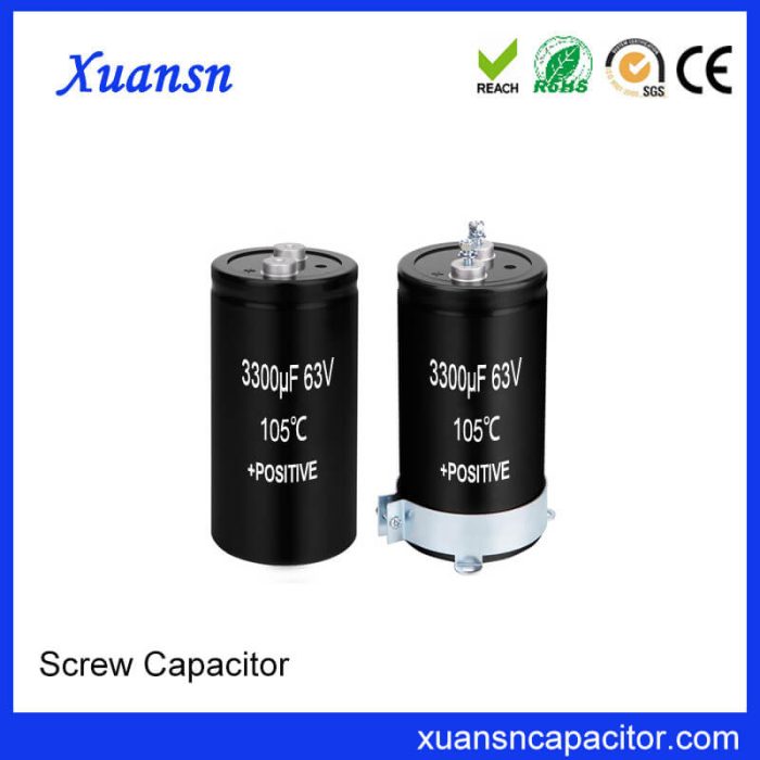 Screw Electrolytic Capacitor 63V 3300uf Factory