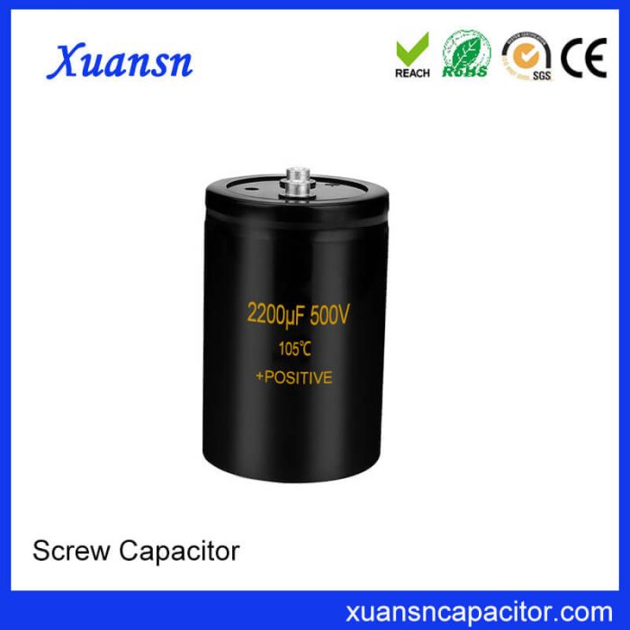 Screw Terminal Capacitor 500V 2200uf Manufacture Supplier